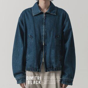 DIMITRI BLACK 2WAY Cropped Oversized Denim Blouson Jacket Indigo Size M